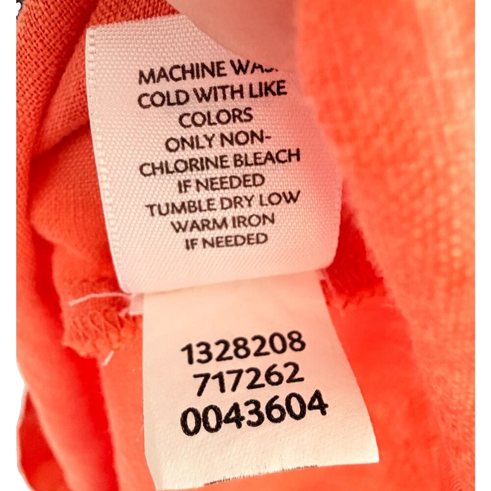 J.Jill Women’s 100% Linen Apricot Orange Dress M Capsule Preppy - Picture 5 of 6